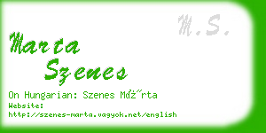 marta szenes business card